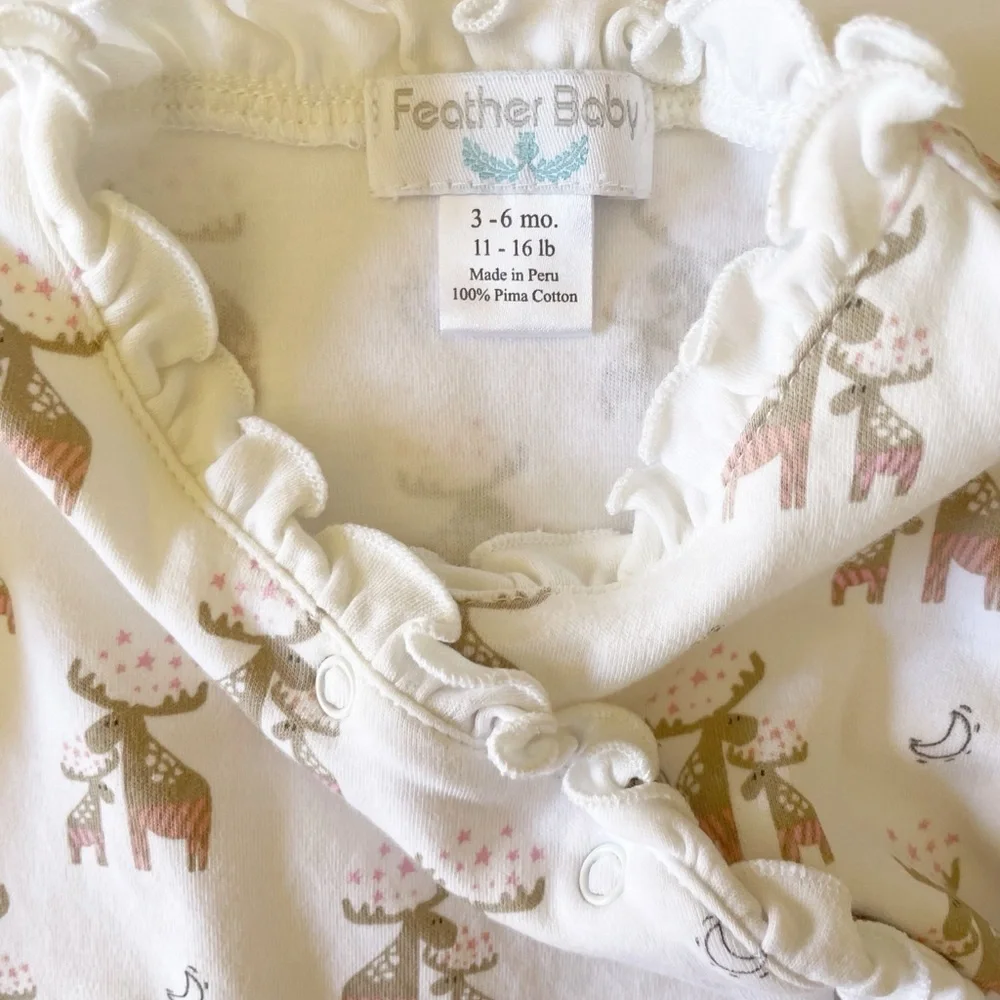 Feather Baby 3-6M Ruffle Kimono Footie